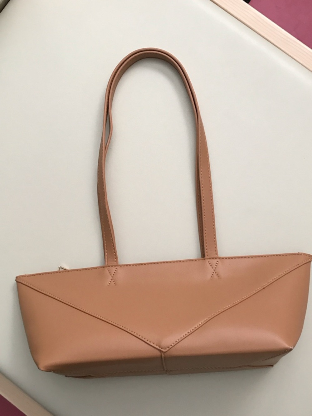 Tan Leatherette Shoulder Tote Bag - Elegant Everyday Carry